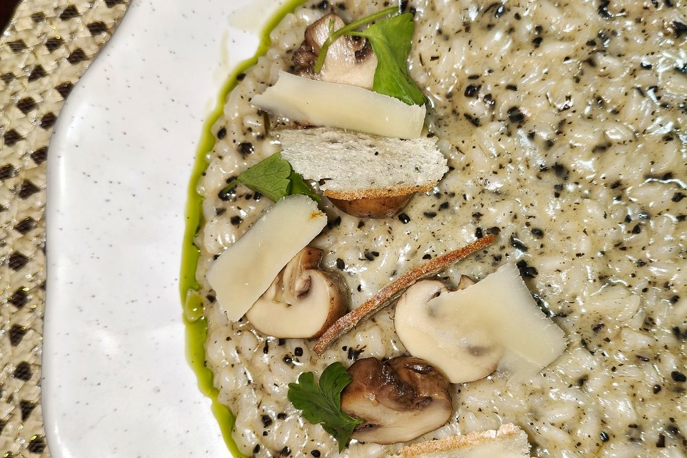 Truffle risotto with mushrooms and parmesan